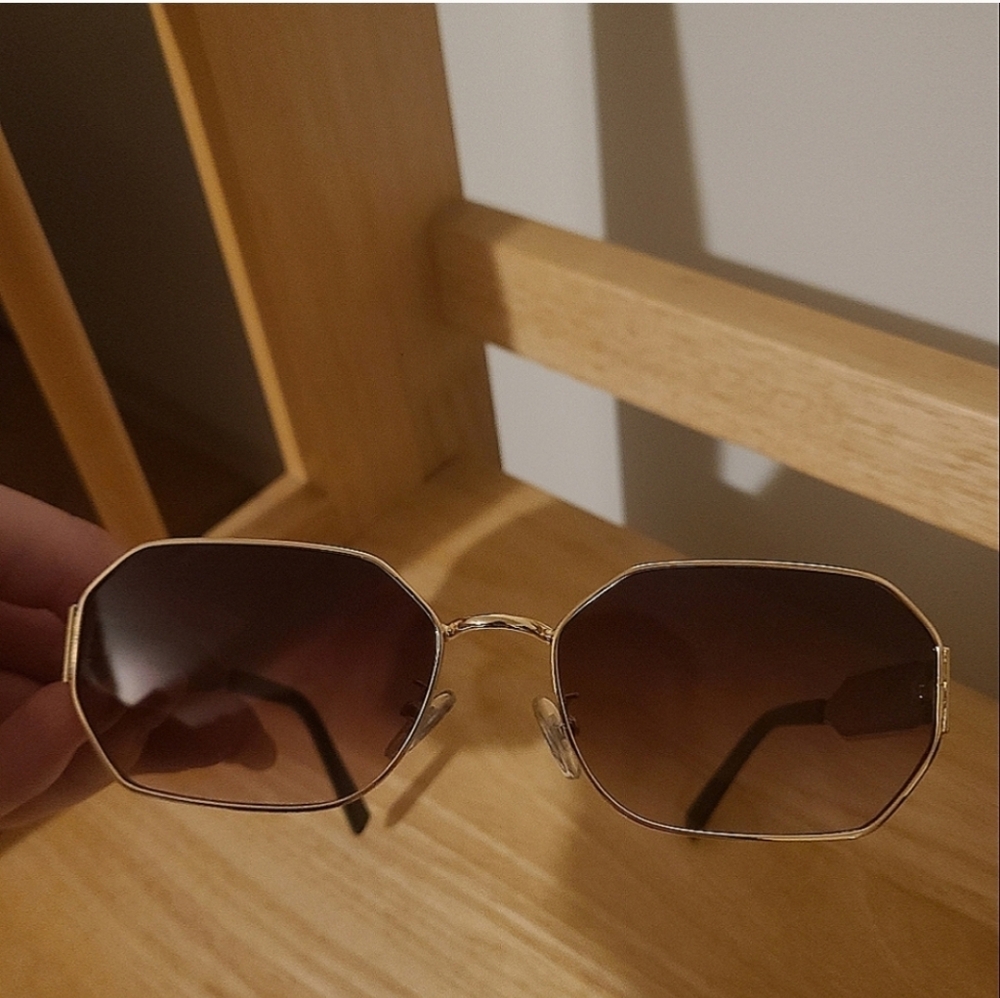 Gold Frame Sunglasses with Brown Lenses